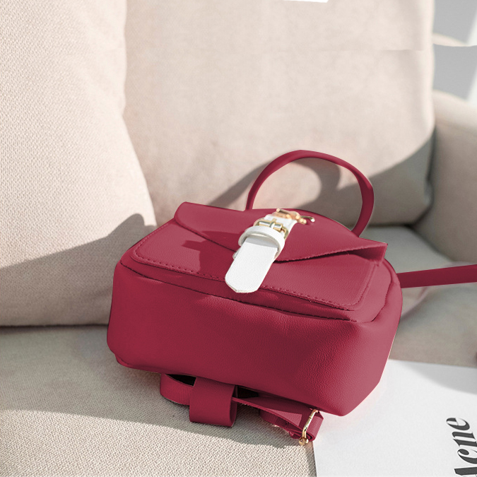 Balo Mini Nhỏ Xinh ĐÍnh Nơ Bl20 Da Trơn