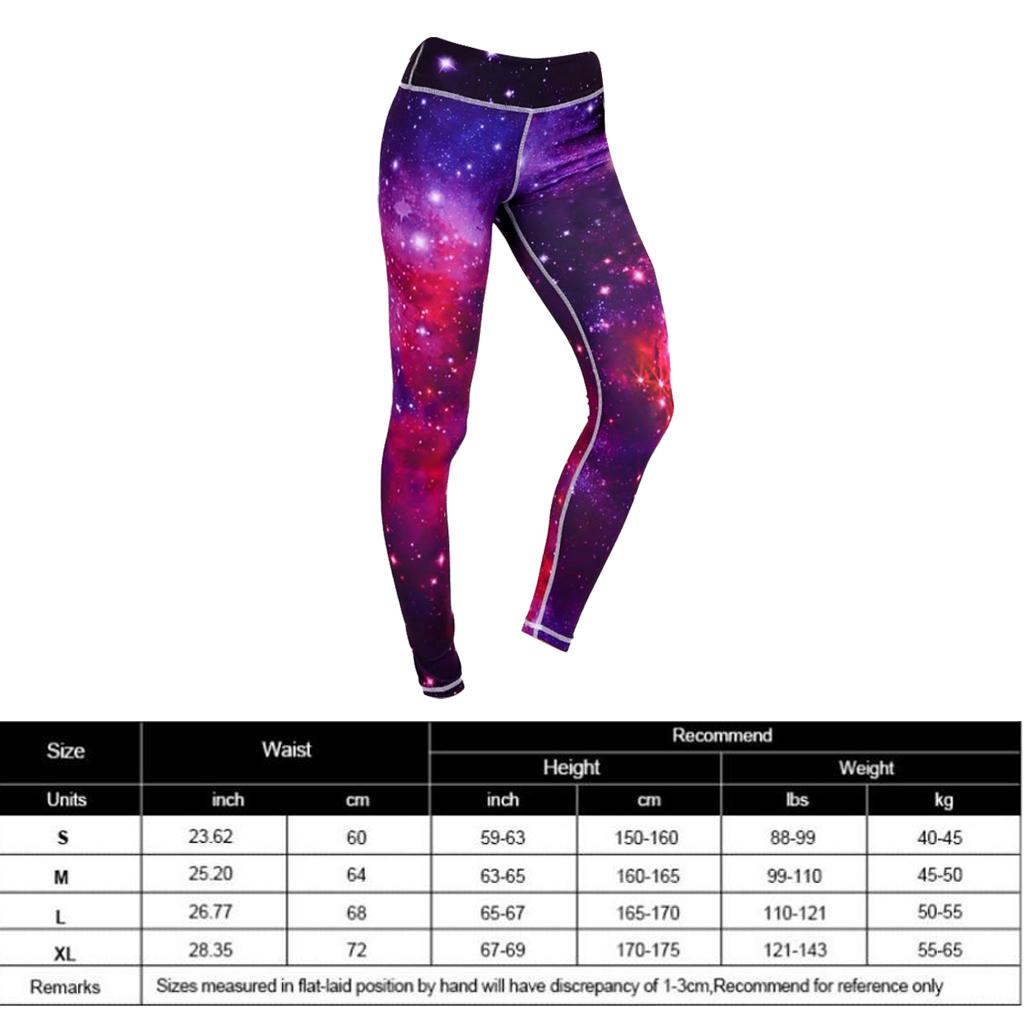 Women's High Waist Galaxy Space Star Print Yoga Pants Tights Stretchy Pilates Workout Sport Yoga Leggings Activewear