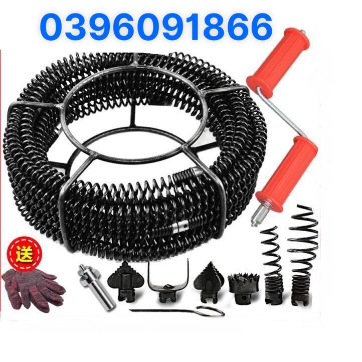 Dây thông cống dùng tay quay dài 3m phi 16 gồm 6 đầu thông + 1 tay quay
