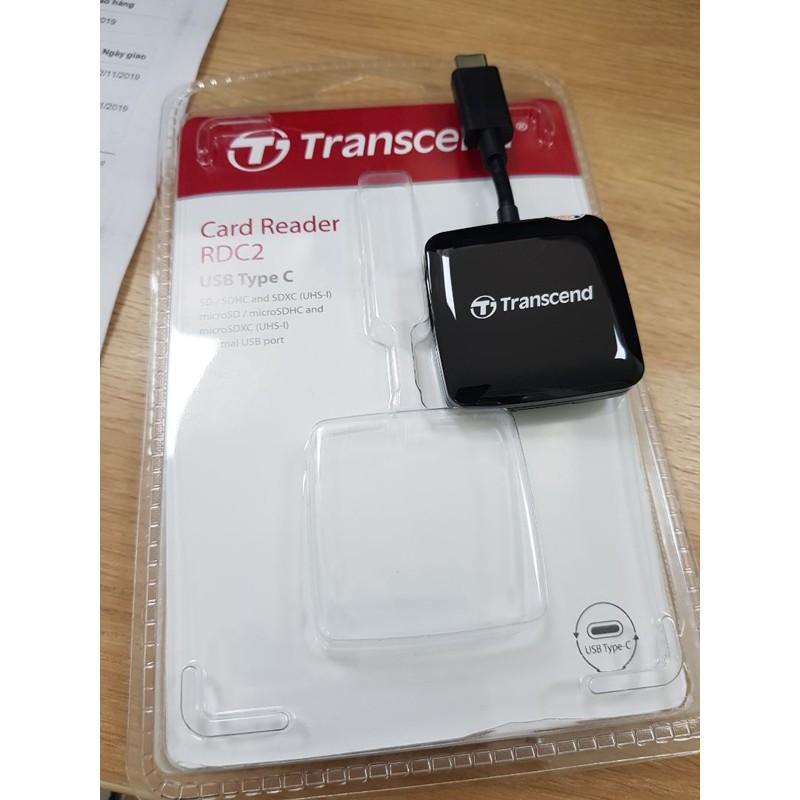 Đầu đọc thẻ nhớ TypeC Transcend TS-RDC3 Gen 1 - hỗ trợ khe microSD/SD (Đen)