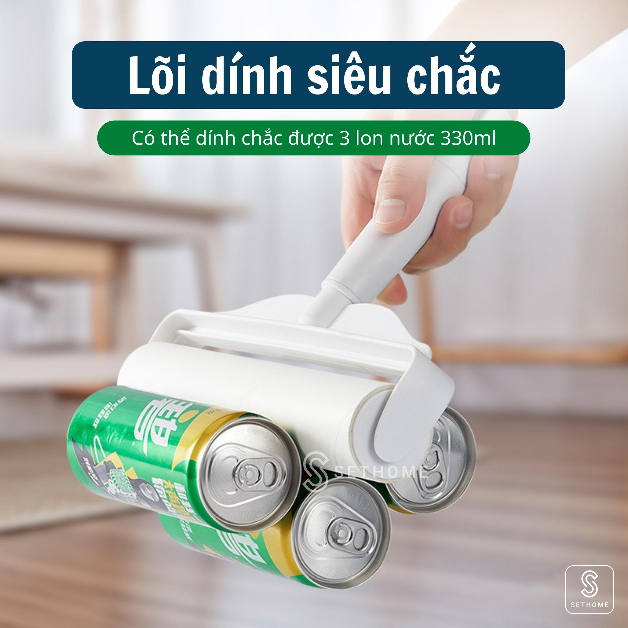 Cây lăn bụi cán dài SETHOME làm sạch ga gối quần áo rèm cửa sàn nhà ghế sofa lông chó mèo