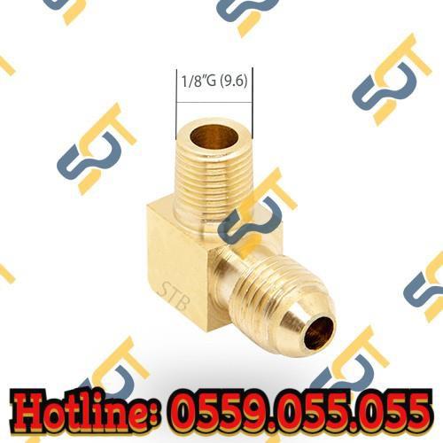 Bộ co ren ngoài 1/8 (9.6), 1 đầu côn lõm nối hạt bắp NPT (Brass Compression fitting male elbow