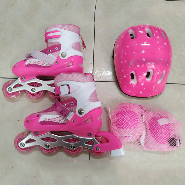 Bộ giày trượt patin trẻ em YUKO tặng kèm đồ bảo hộ tay chân
