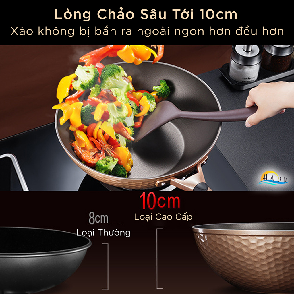 Chảo Chống Dính Bếp Từ Sâu Lòng Có Nắp 32cm Cao Cấp Đạt Chất Lượng LFGB Đức SSGP