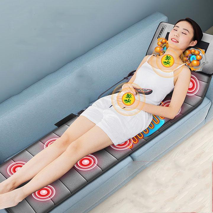 Đệm Massage Toàn Thân Hồng Ngoại Phiên Bản 2021 Đa Điểm Rung Cao Cấp - Tặng Túi Thảo Dược