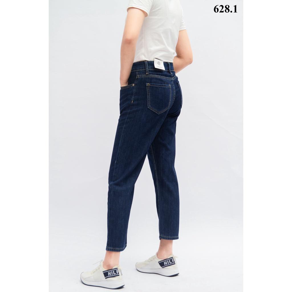 Quần jean boyfriend cotton dáng trơn, hàng vnxk