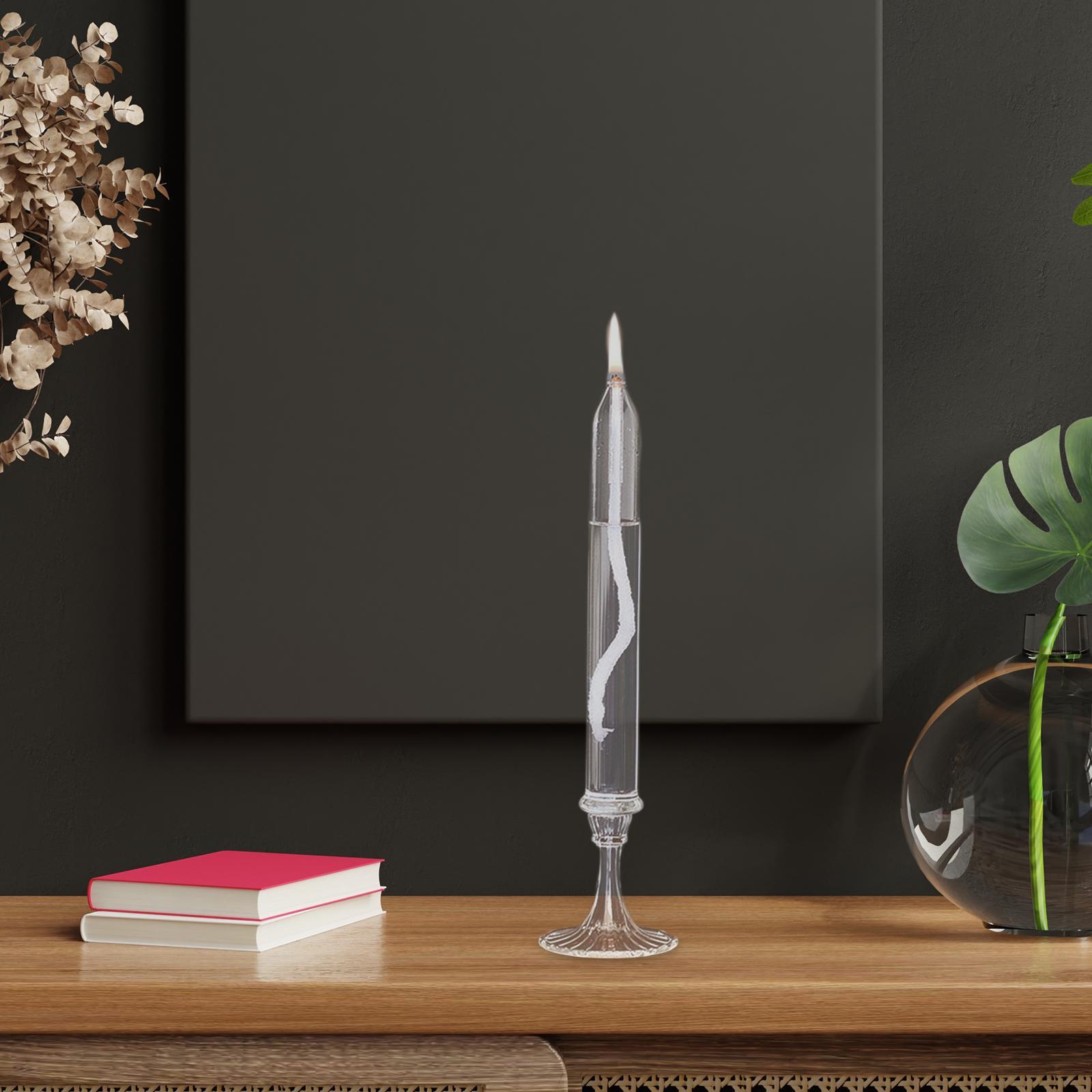 Portable Glass Oil Lamp Reusable Clear Light for Photo Props Collection