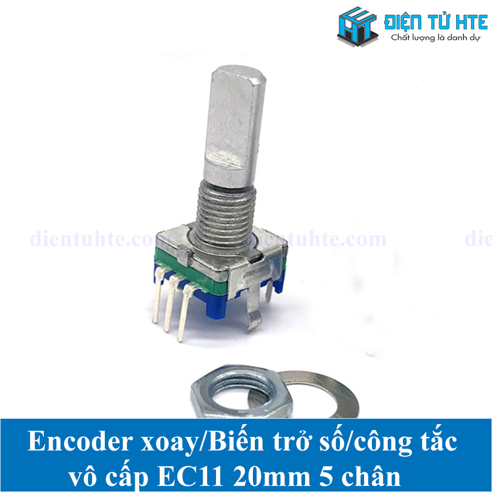 Encoder xoay/Biến trở số/công tắc vô cấp EC11 EC11I 5 chân dài 20mm