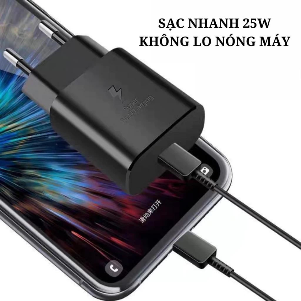 Bộ Sạc nhanh 25w samsung tương thích với Samsung chân cắm Type C kèm dây sạc nhanh Type C - miếng lót chuột