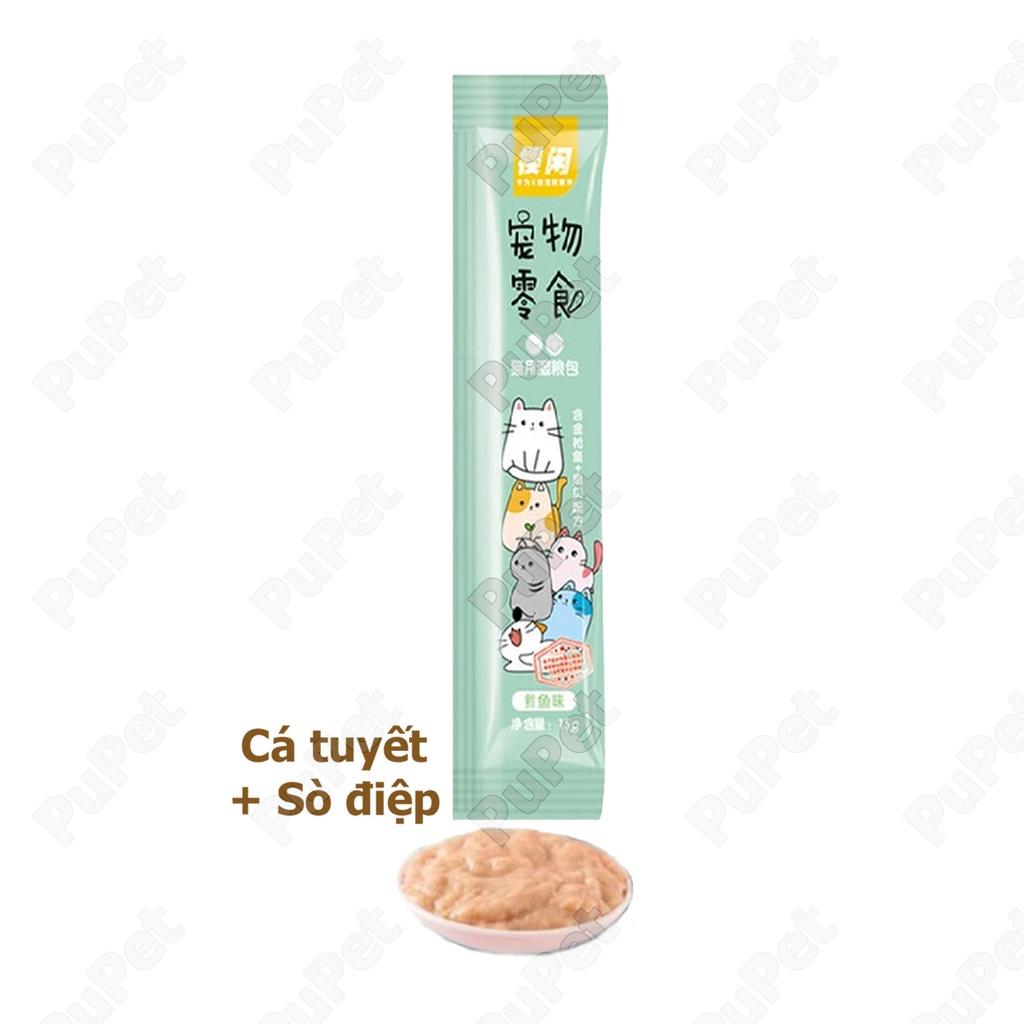 Thanh súp thưởng pate đủ vị Shizuka hiệu cherry Blossom 15g cho mèo - PuPet Shop