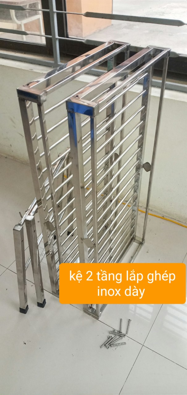 Kệ để đồ nhà bếp inox 2 tầng kt c45 ,d104 ,sâu 40