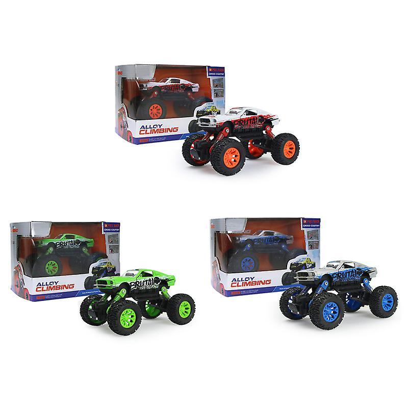 Trẻ em #39; s hợp kim off-road xe, phim hoạt hình xe mô hình đồ chơi xe leo núi màu xanh lá cây