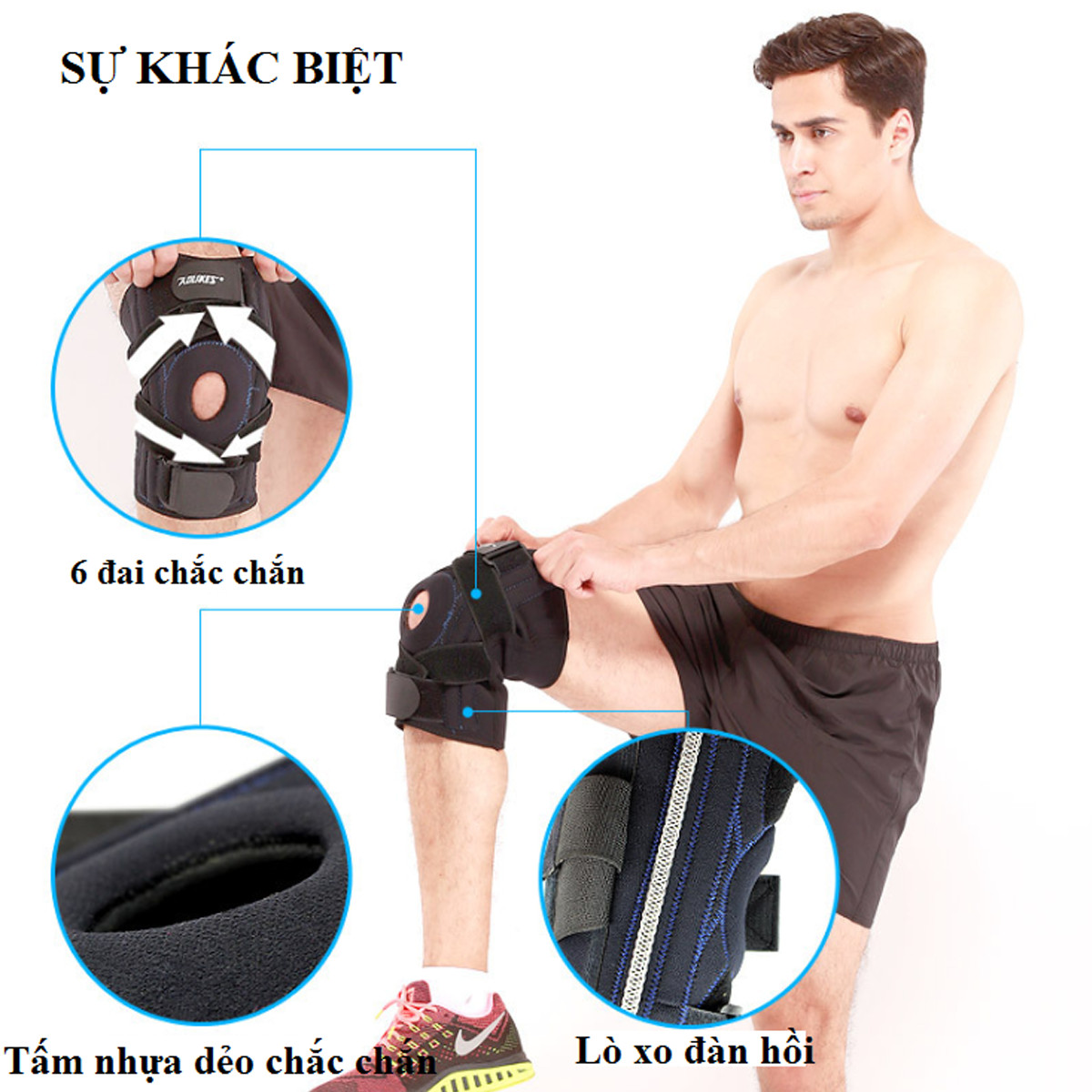 Băng Đai Bảo Vệ Đầu Gối Aolikes Cao Cấp AL02 Chính Hãng miDoctor