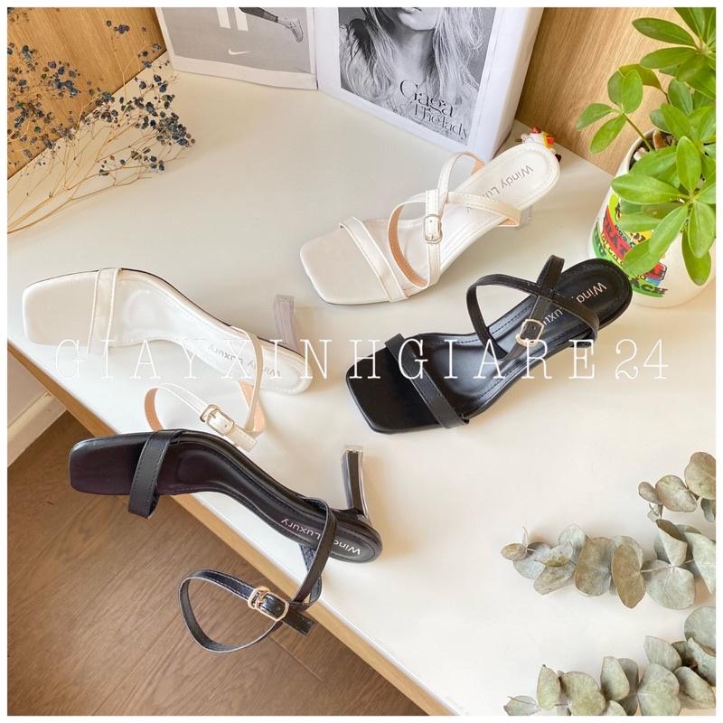 Giày sandal cao gót quai ngang đế sơn 7p siêu đẹp GN2