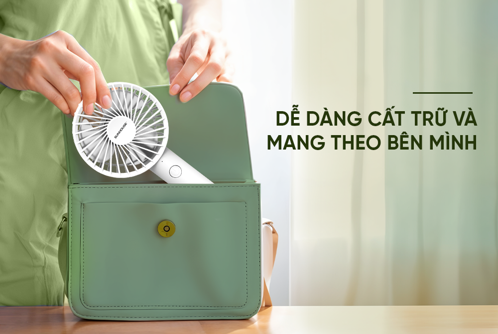 Quạt sạc mini cầm tay Sunhouse SHD7109 - Hàng chính hãng
