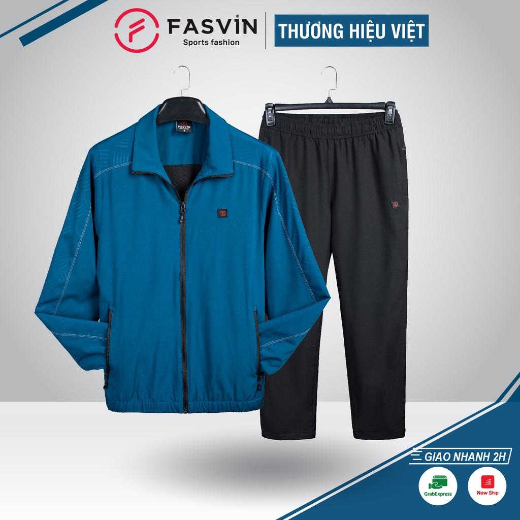 Hình ảnh Bộ quần áo gió nam FASVIN BC22541.HN vải thể thao cao cấp 02 lớp lót lưới hàng chính hãng