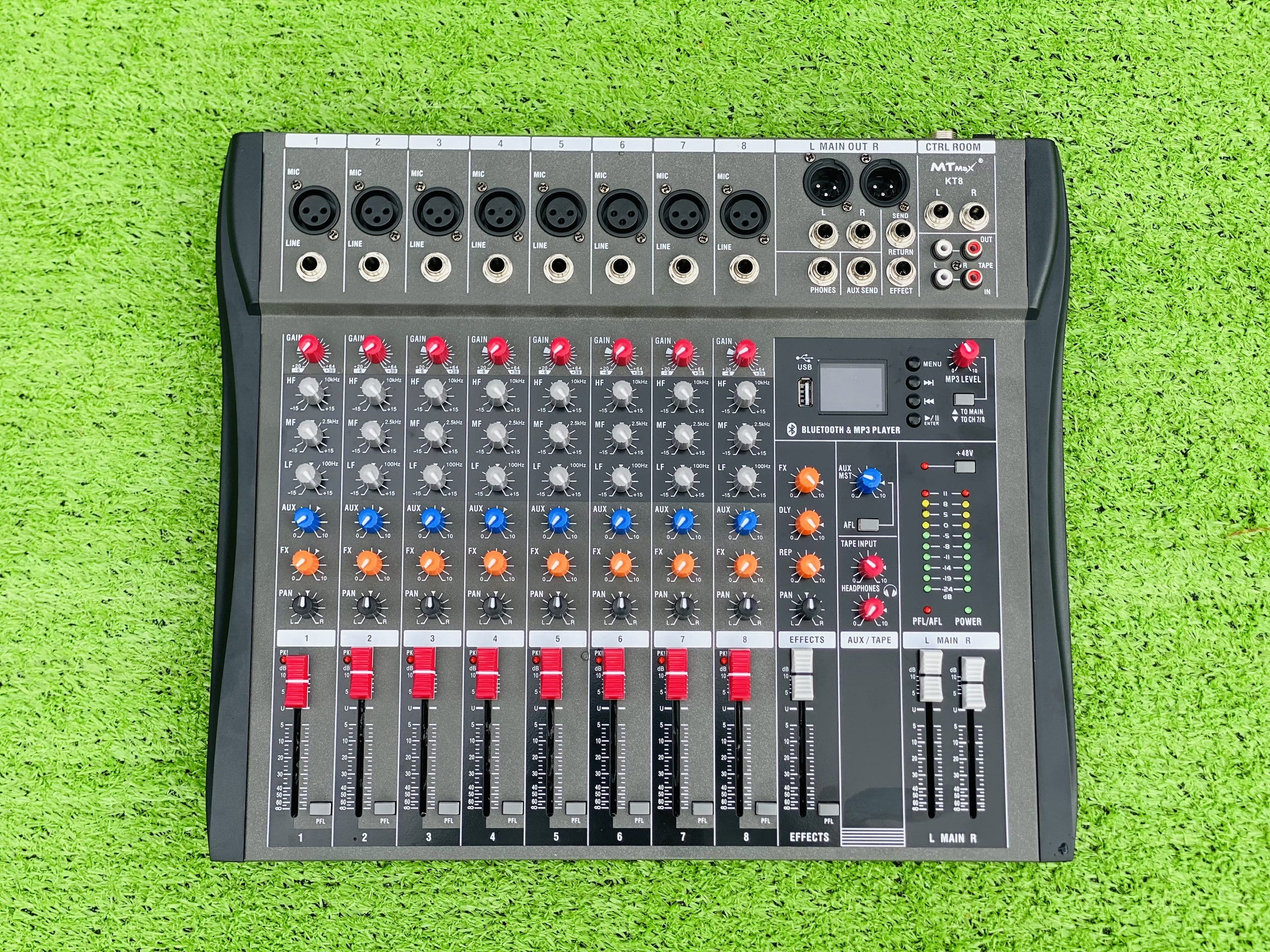 [ƯU ĐÃI CỰC LỚN - TẶNG NGAY DÂY CANON RA HOA SEN] Mixer MTMAX KT8 Cao Cấp Với 8 Đường Line Chuyên Nâng Cấp Loa Kéo, Dàn Karaoke, Sân Khấu, Hội Nghị, Bữa Tiệc, Tặng Dây Canon Ra Hoa Sen, Hàng Chính Hãng, Bảo Hành 12 Tháng