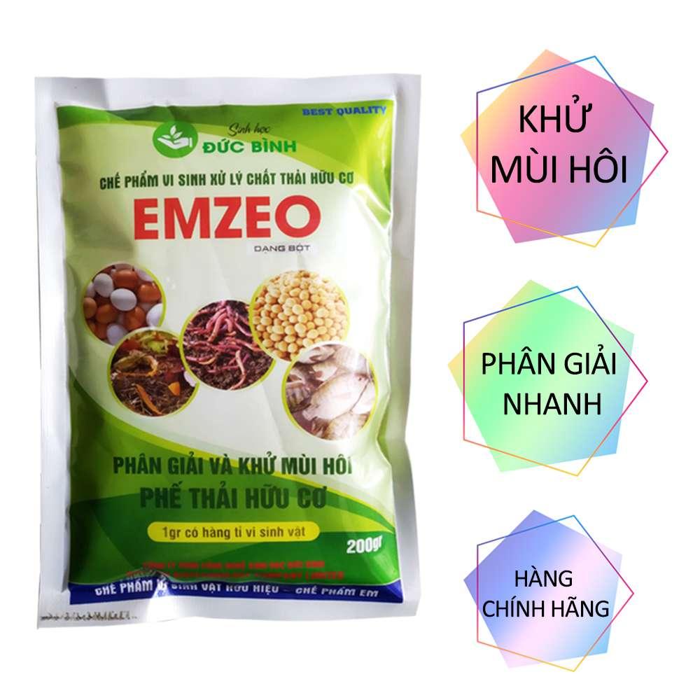 CHẾ PHẨM KHỬ MÙI HÔI, Ủ RÁC THẢI HỮU CƠ VI SINH EMZEO - GÓI 200GR