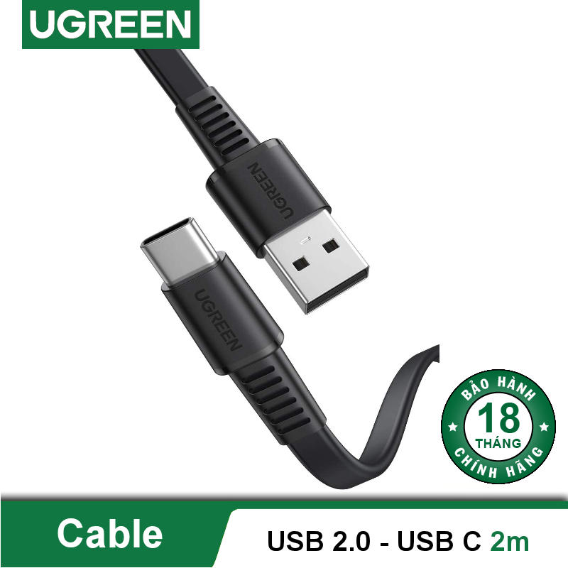 Dây cáp USB 2.0 sang type C UGREEN 70637 - dây dẹt - Hàng nhập khẩu chính hãng