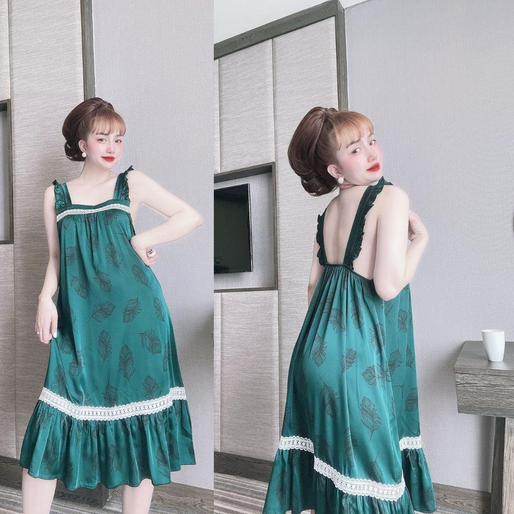 Váy ngủ sexy Bigsize ️FREE SHIP️ Đầm ngủ sexy lụa MANGO Chất Siêu Mát Dáng Siêu Xinh <70kg