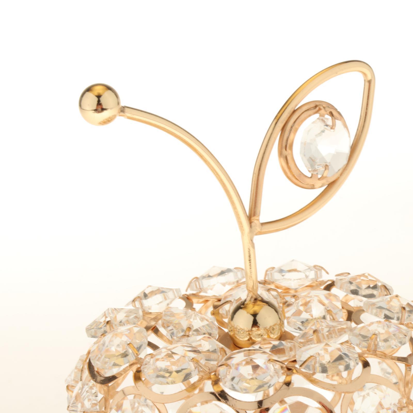 2X Crystal Rhinestone Fruit Ornament Home Wedding Desktop Decor Gift Apple