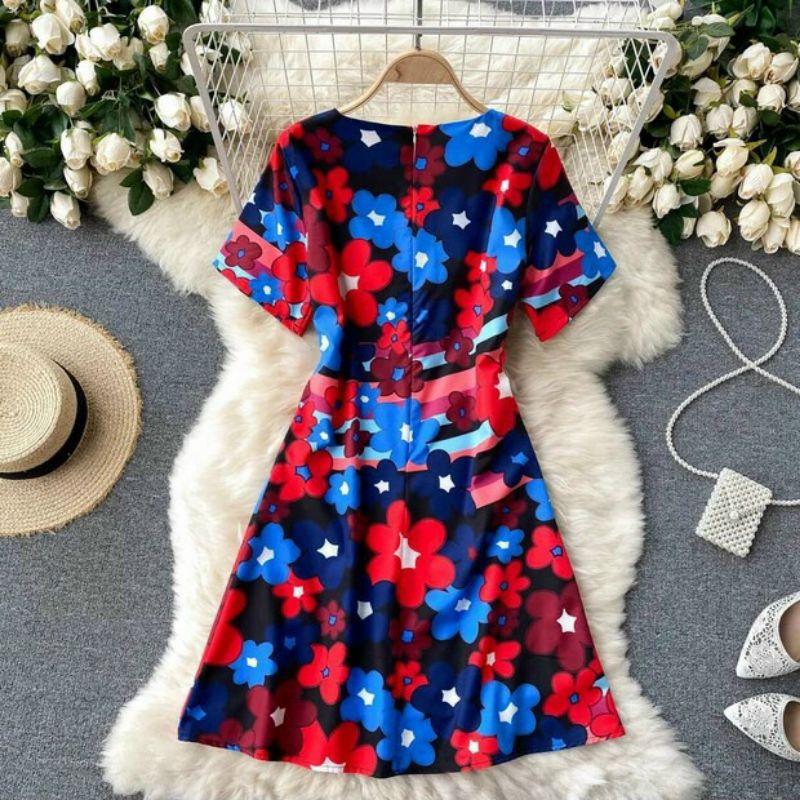 HÀNG NHẬP - ĐẦM SUÔNG LỤA HOA SẮC MÀU