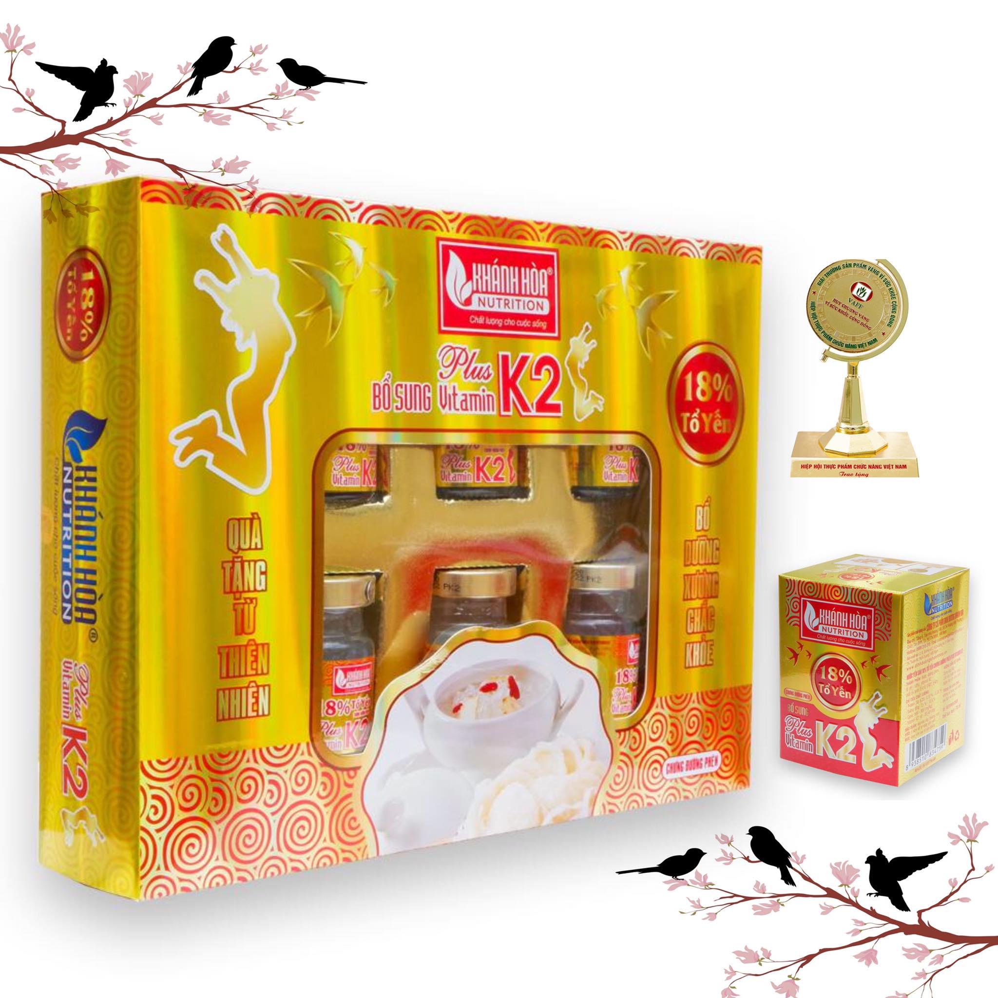 Yến hộp quà K2 chưng đường phèn Khánh Hoà 18%