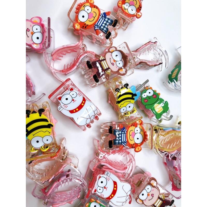 Kẹp càng cua trong suốt 3 răng, 5 răng hình thú, con vật, hoạt hình, trái cây, 12 con giáp màu sắc đáng yêu