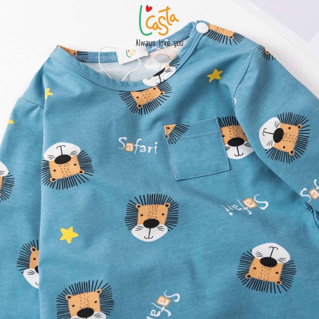 Bộ dài tay thu đông cài vai bé trai 2 đến 6 tuổi L'Casta