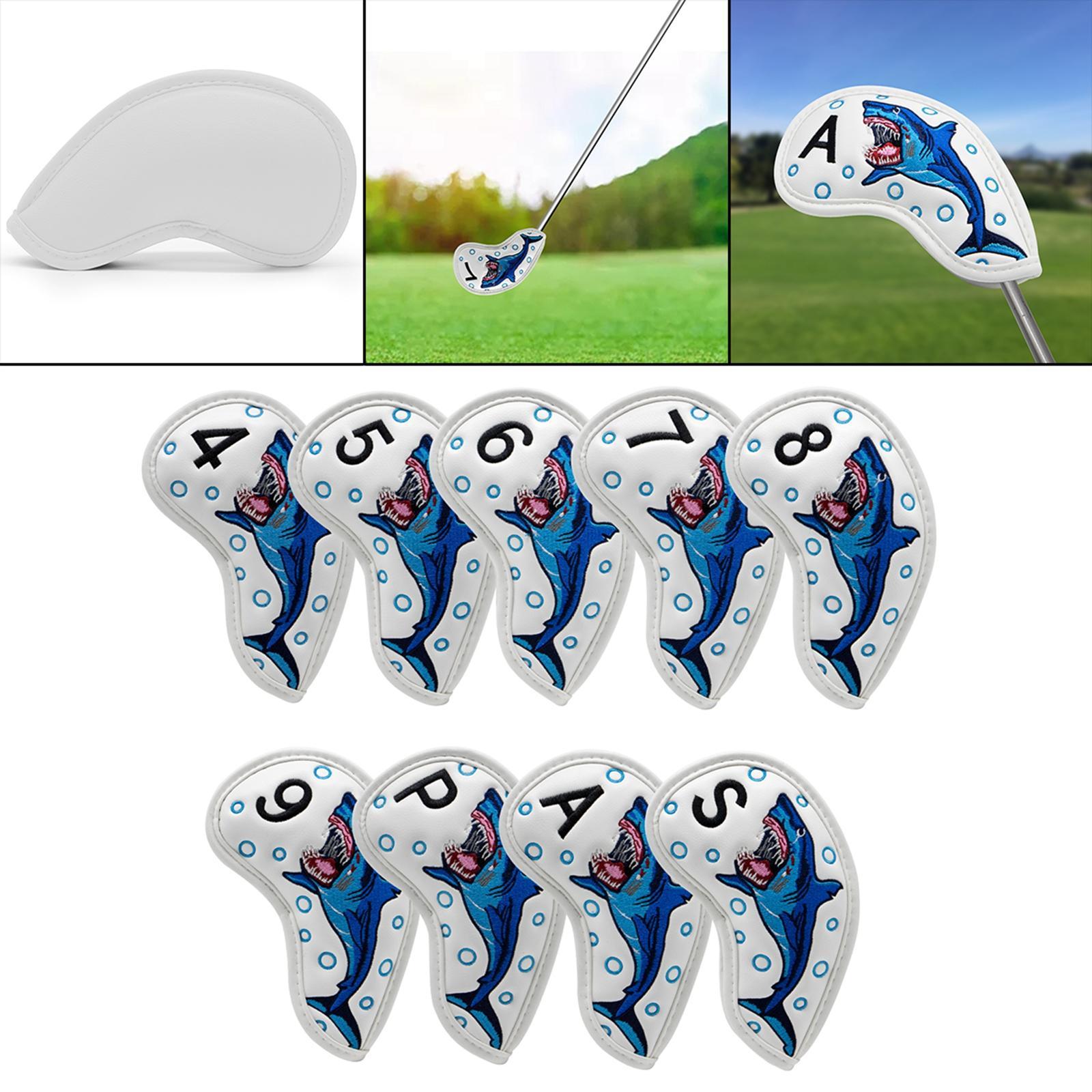 Golf Iron Head Covers PU Leather 9pcs Set Golf Club Protector