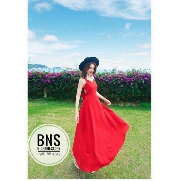 ĐẦM MAXI 2 HAI THẮT NƠ LƯNG MX1680 - BNS