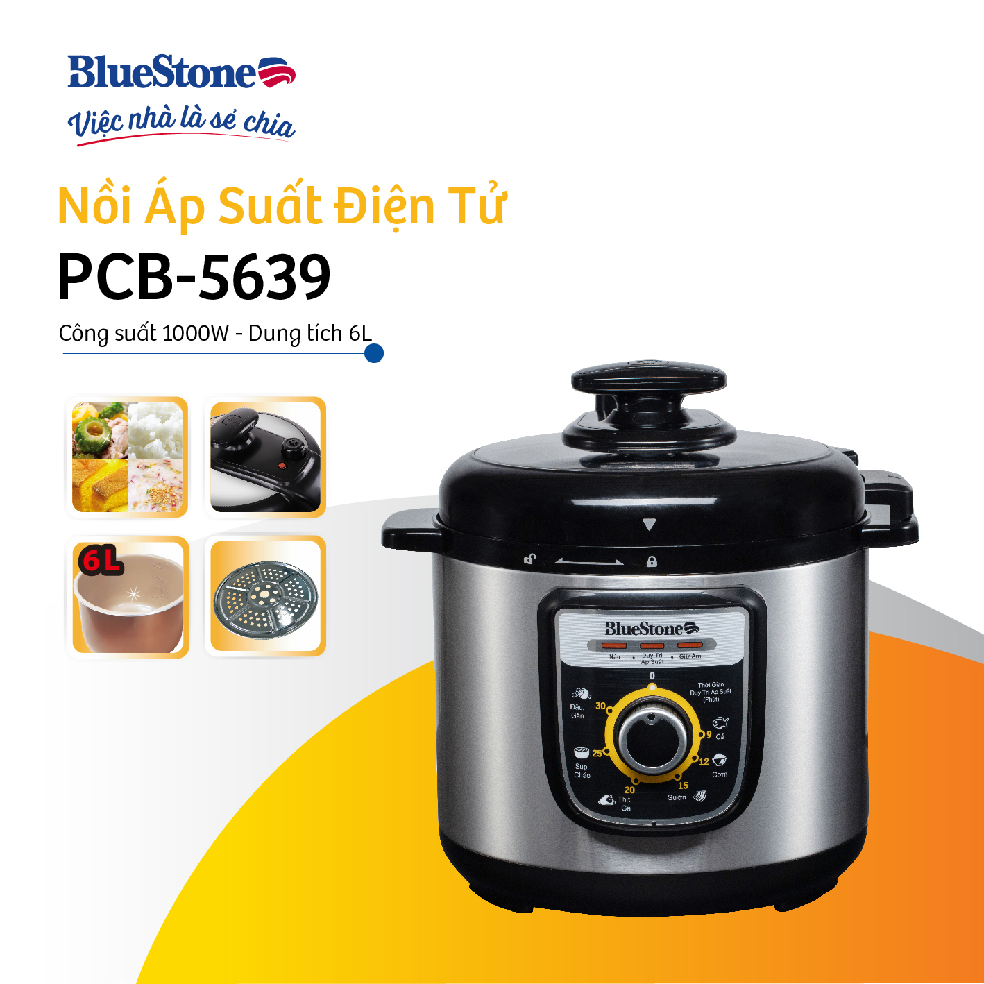 Nồi áp suất Bluestone PCB-5639 - Hàng chính hãng