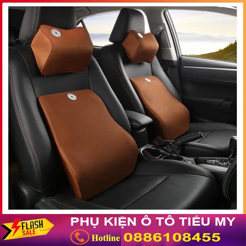 Bộ gối tựa lưng xe ô tô chất liệu cao su non cao cấp chống gù lưng đau mỏi vai gáy Bộ gối tựa xe hơi