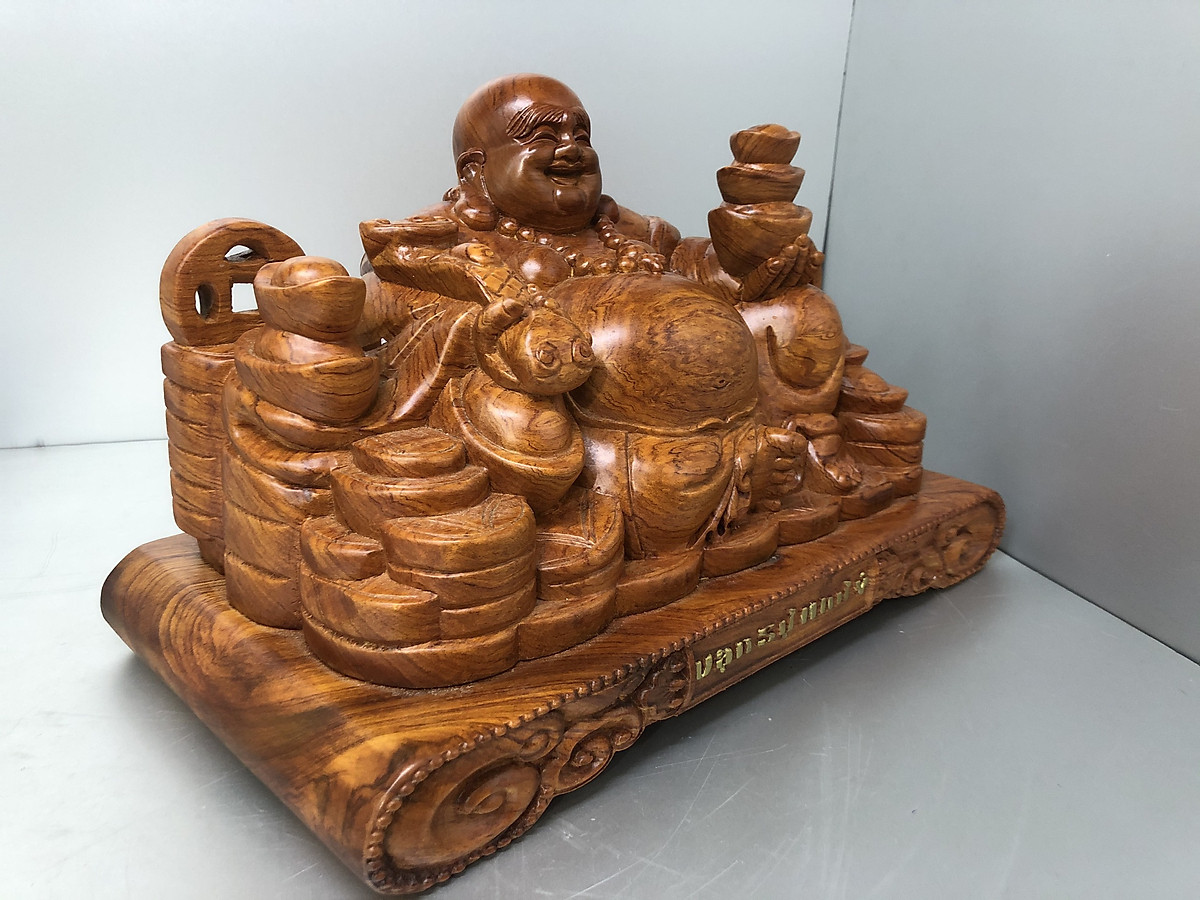 Tượng Di Lặc gỗ hương vạn sự như ý KHH4769
