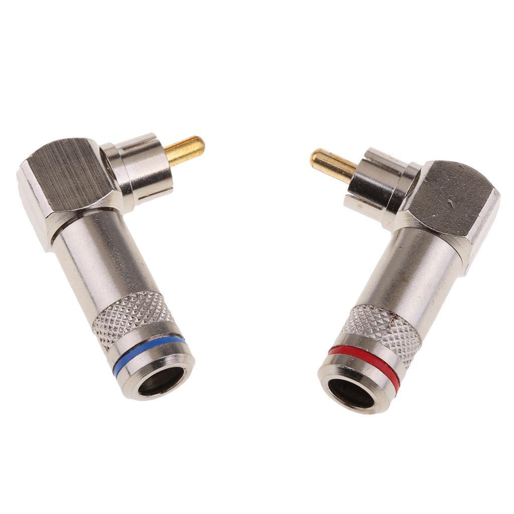 RCA Male to RCA Female L Splitter Gold-Plated Metal Connector