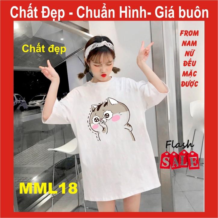 Áo thun mèo cat ami bụng bự M17,UNI SIZE FREE SIZE ,tay lỡ