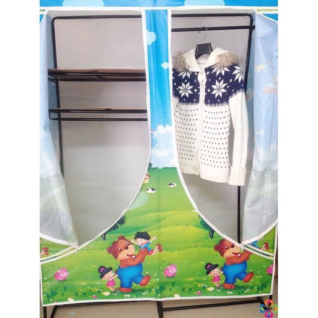Tủ vải 2 buồng khung sắt Thiên Nam Sơn, bền đẹp, giá rẻ, tiện lợi