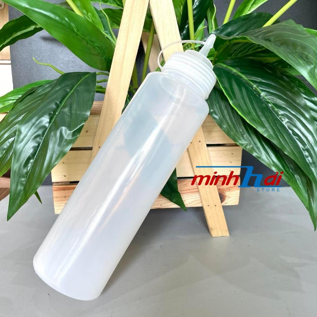 Bình chai đựng sốt - đựng tương- nước đường - sữa đặc . Nhựa dày , nhiều size 500ml, 750ml, 1000ml