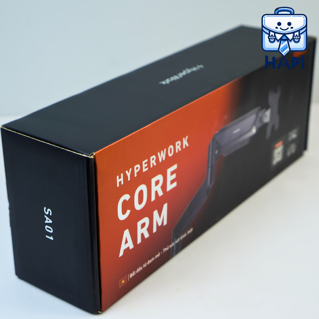 Giá đỡ màn hình hàng chính hãng HyperWork Core Arm HPW-SA01 chân đế nhôm nguyên khối, hỗ trợ màn hình 22-32 inch