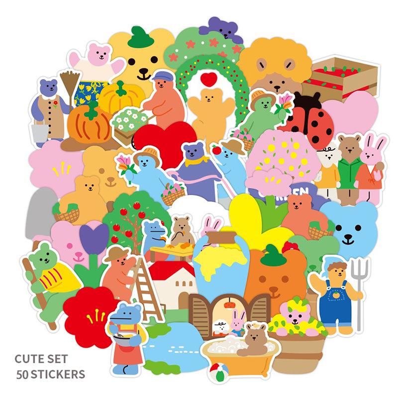 Sticker GẤU LOVE LIFE INS hoạt hình trang trí mũ bảo hiểm,guitar,ukulele,điện thoại,sổ tay,laptop-mẫu S151