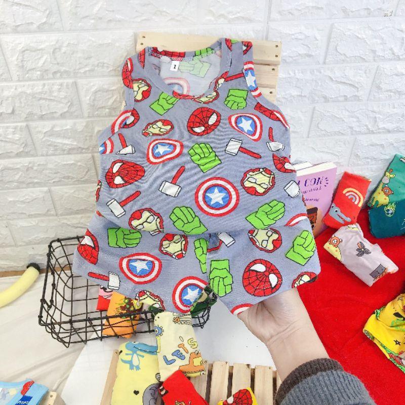 Bộ ba lỗ bé trai chất cotton co giãn 4c