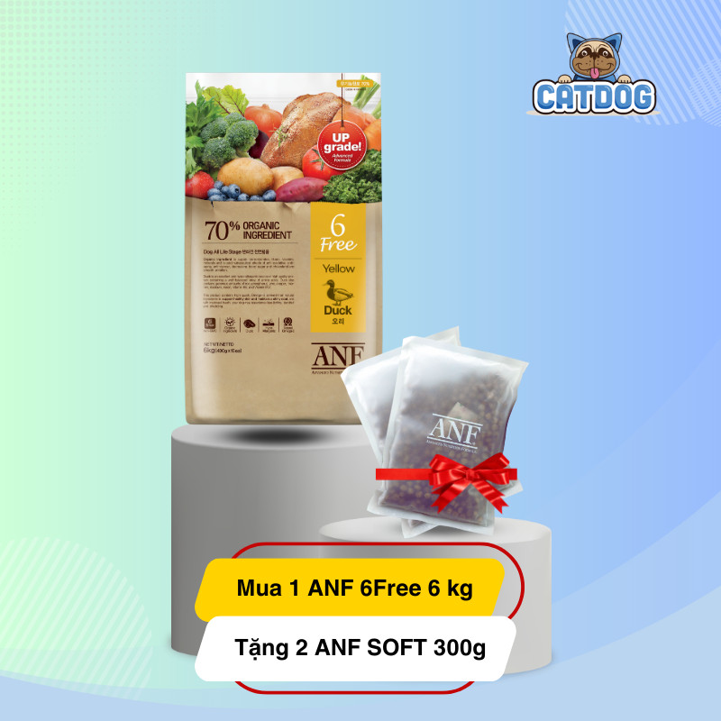 - Thức ăn hạt cho chó ANF 6FREE vị vịt 6KG nhập khẩu Hàn Quốc