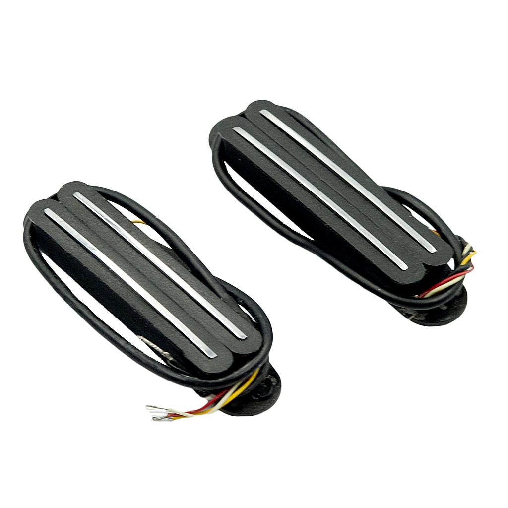 2X Dual Đường Sắt Điện ST Guitar Pickup Đường Đôi Humbucker Đen