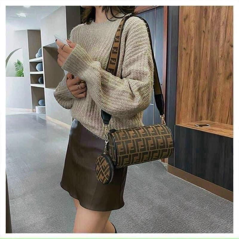 TÚI TRỐNG MINI FD KÈM TÚI NHỎ QUAI TO CÁ TÍNH CHO NỮ