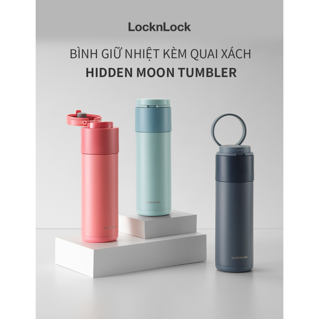 Bình giữ nhiệt LocknLock Hidden Moon LHC3275 490ml - thép không gỉ, nắp bật - Hàng chính hãng