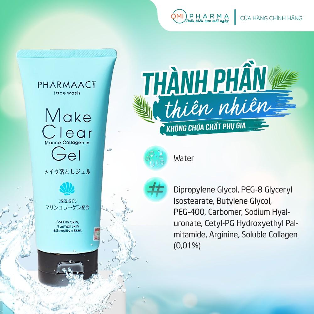 Gel Tẩy Trang Rửa Mặt Pharmaact Make Clear Gel Collagen (200g)