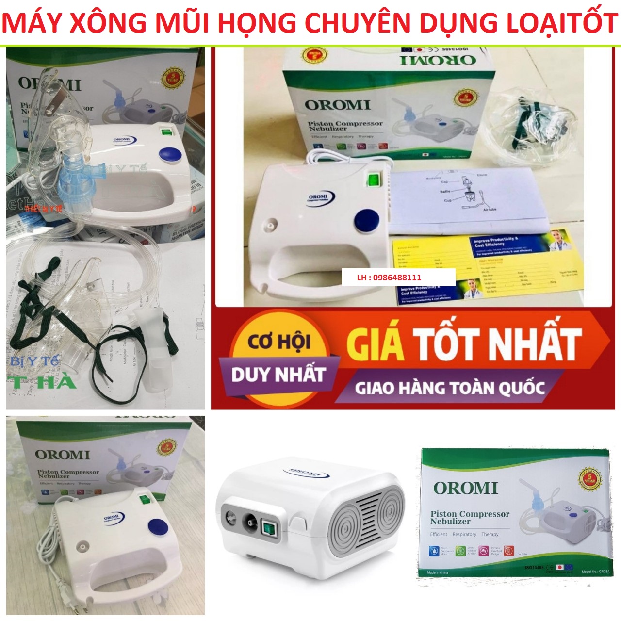 Máy xông mũi họng khí dung oromi Chuyên điều tri viêm phổi, vêm phế quản, viem xoang hiệu quả tại nhà