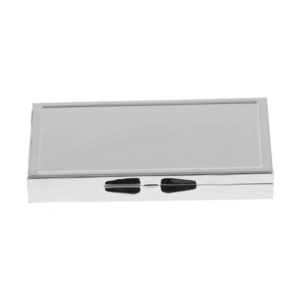 2 Pieces Mini Travel Metal Pill Tablet Box Medicine Organizer Container Case