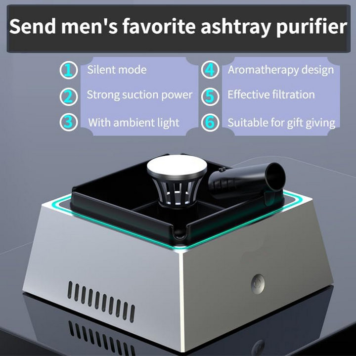 Gạt Tàn Thông Minh Ashtray Air Purifier Lọc Khử Mùi , Pin 1200mAh - Home and Garden