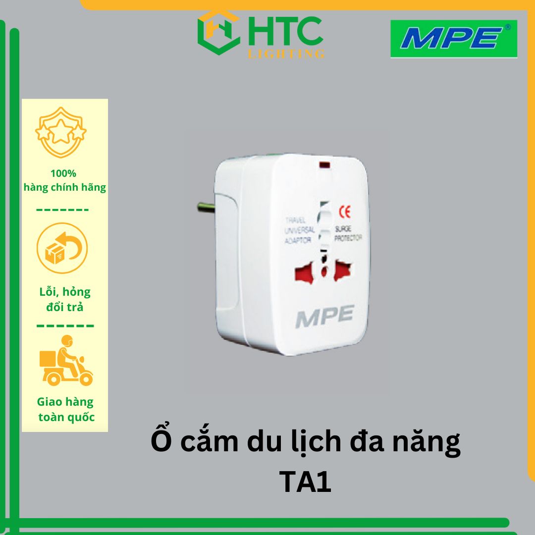 Ổ CẮM DU LỊCH 2 chân, 3 chân (dẹt/tròn)- hàng chính hãng MPE